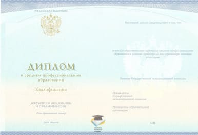 Диплом Гуманитарного техникума экономки и права СпецБланк 2014-2020 годов